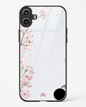 Pastel Flowers on Marble Glass Case Phone Cover (Nothing)