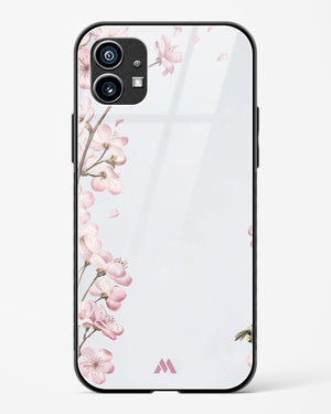 Pastel Flowers on Marble Glass Case Phone Cover (Nothing)