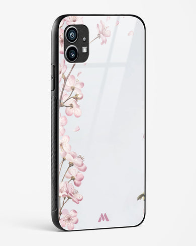 Pastel Flowers on Marble Glass Case Phone Cover (Nothing)