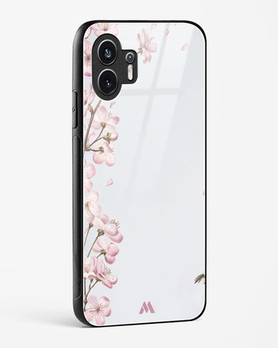 Pastel Flowers on Marble Glass Case Phone Cover (Nothing)