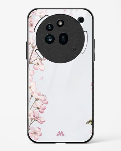 Pastel Flowers on Marble Glass Case Phone Cover (Nothing)