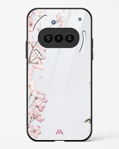 Pastel Flowers on Marble Glass Case Phone Cover (Nothing)