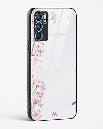 Pastel Flowers on Marble Glass Case Phone Cover (Oppo)