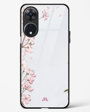 Pastel Flowers on Marble Glass Case Phone Cover-(Oppo)