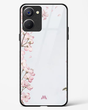 Pastel Flowers on Marble Glass Case Phone Cover-(Realme)