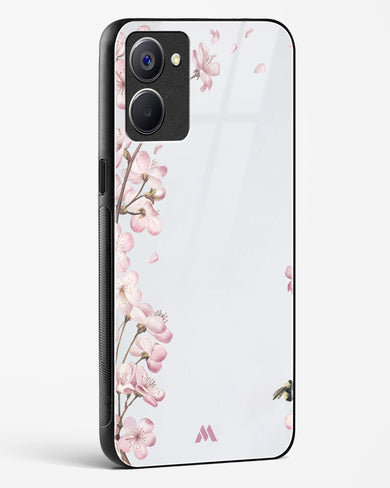 Pastel Flowers on Marble Glass Case Phone Cover (Realme)