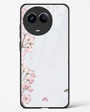 Pastel Flowers on Marble Glass Case Phone Cover (Realme)