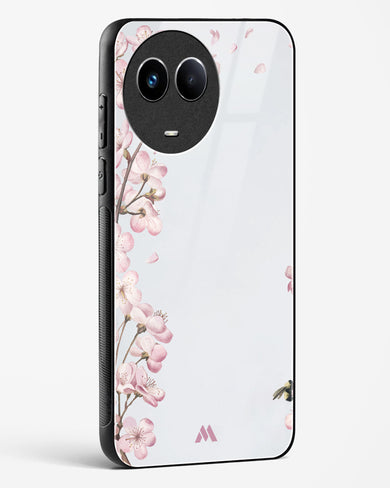 Pastel Flowers on Marble Glass Case Phone Cover (Realme)