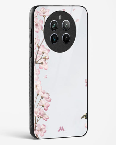 Pastel Flowers on Marble Glass Case Phone Cover (Realme)