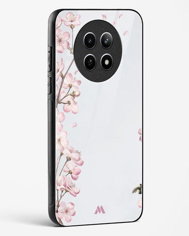 Pastel Flowers on Marble Glass Case Phone Cover (Realme)