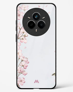 Pastel Flowers on Marble Glass Case Phone Cover (Realme)