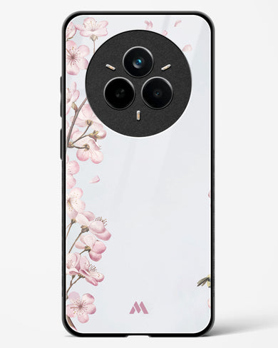 Pastel Flowers on Marble Glass Case Phone Cover (Realme)