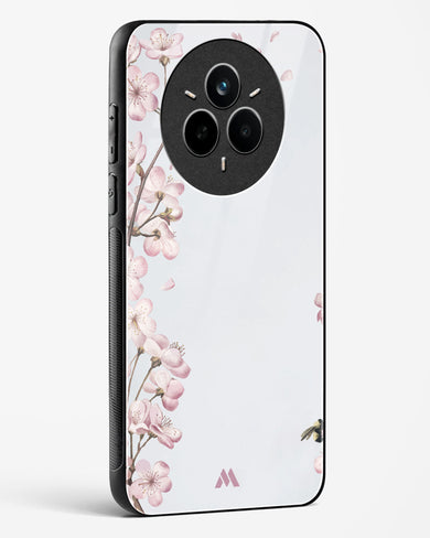 Pastel Flowers on Marble Glass Case Phone Cover (Realme)