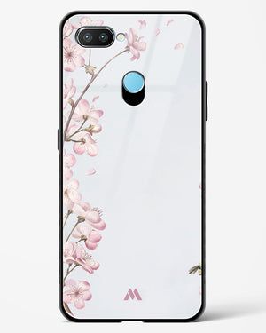 Pastel Flowers on Marble Glass Case Phone Cover-(Realme)