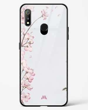Pastel Flowers on Marble Glass Case Phone Cover (Realme)