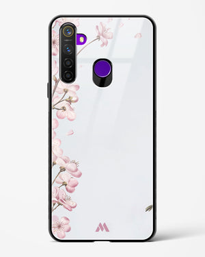 Pastel Flowers on Marble Glass Case Phone Cover (Realme)
