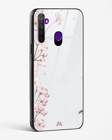 Pastel Flowers on Marble Glass Case Phone Cover (Realme)