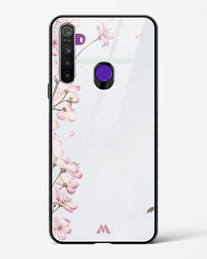 Pastel Flowers on Marble Glass Case Phone Cover-(Realme)