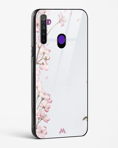 Pastel Flowers on Marble Glass Case Phone Cover (Realme)