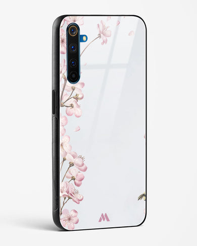 Pastel Flowers on Marble Glass Case Phone Cover (Realme)