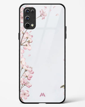 Pastel Flowers on Marble Glass Case Phone Cover-(Realme)