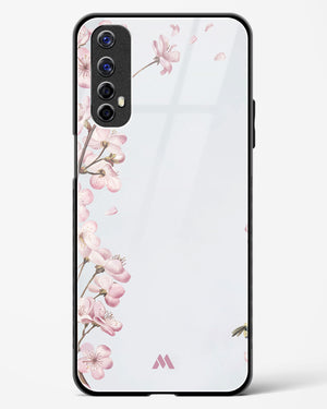 Pastel Flowers on Marble Glass Case Phone Cover-(Realme)