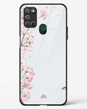Pastel Flowers on Marble Glass Case Phone Cover (Realme)
