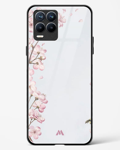 Pastel Flowers on Marble Glass Case Phone Cover-(Realme)