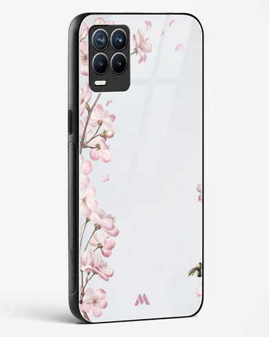 Pastel Flowers on Marble Glass Case Phone Cover-(Realme)