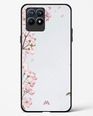 Pastel Flowers on Marble Glass Case Phone Cover-(Realme)