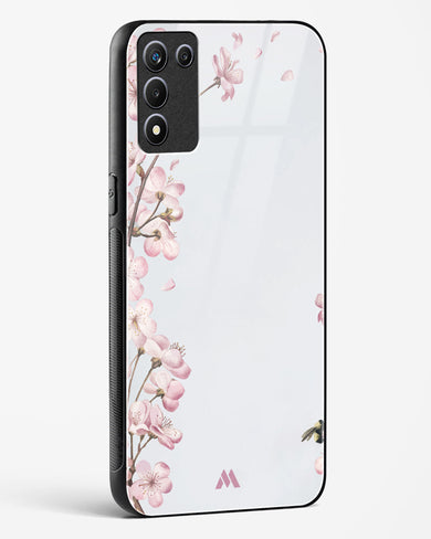 Pastel Flowers on Marble Glass Case Phone Cover (Realme)