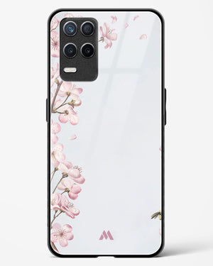 Pastel Flowers on Marble Glass Case Phone Cover-(Realme)