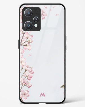 Pastel Flowers on Marble Glass Case Phone Cover-(Realme)