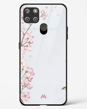 Pastel Flowers on Marble Glass Case Phone Cover-(Realme)