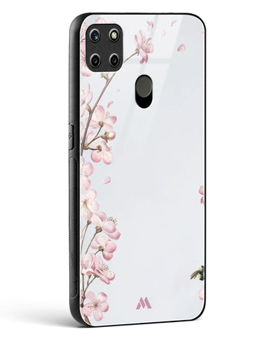 Pastel Flowers on Marble Glass Case Phone Cover (Realme)