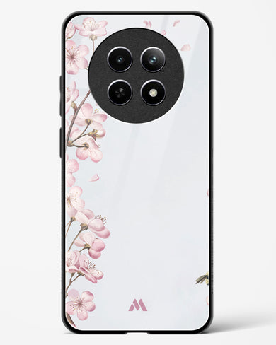 Pastel Flowers on Marble Glass Case Phone Cover (Realme)