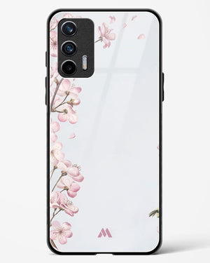 Pastel Flowers on Marble Glass Case Phone Cover (Realme)