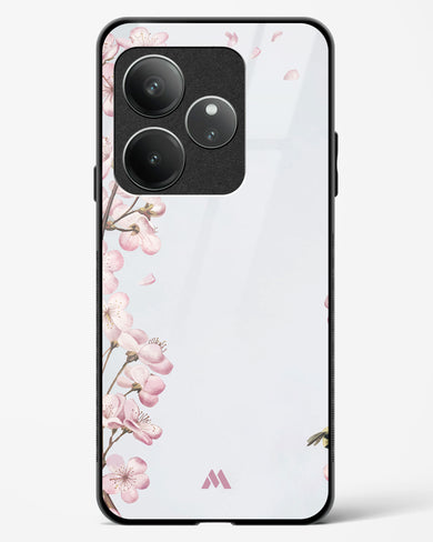 Pastel Flowers on Marble Glass Case Phone Cover (Realme)