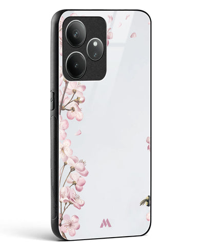 Pastel Flowers on Marble Glass Case Phone Cover (Realme)