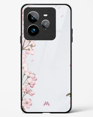 Pastel Flowers on Marble Glass Case Phone Cover (Realme)