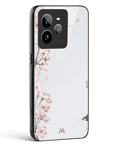 Pastel Flowers on Marble Glass Case Phone Cover (Realme)