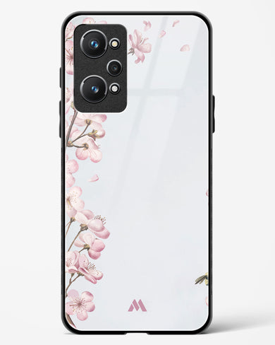 Pastel Flowers on Marble Glass Case Phone Cover-(Realme)