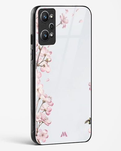 Pastel Flowers on Marble Glass Case Phone Cover-(Realme)