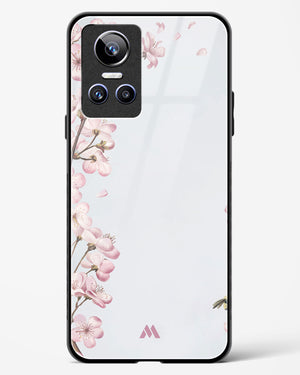 Pastel Flowers on Marble Glass Case Phone Cover-(Realme)