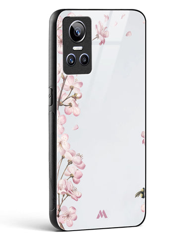 Pastel Flowers on Marble Glass Case Phone Cover-(Realme)