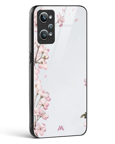 Pastel Flowers on Marble Glass Case Phone Cover (Realme)
