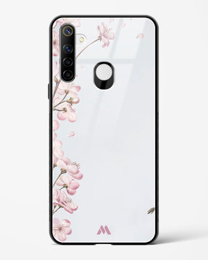 Pastel Flowers on Marble Glass Case Phone Cover-(Realme)