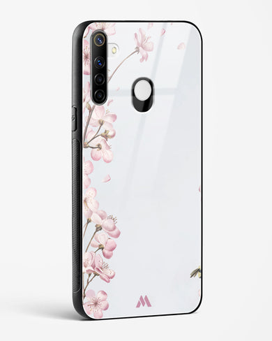 Pastel Flowers on Marble Glass Case Phone Cover (Realme)