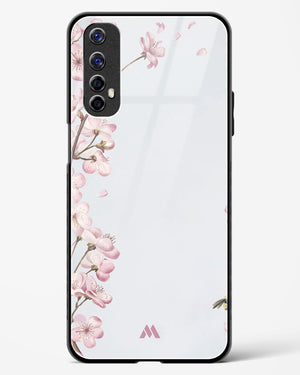 Pastel Flowers on Marble Glass Case Phone Cover (Realme)