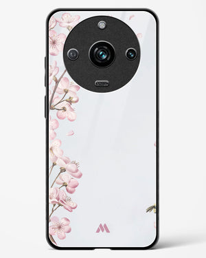 Pastel Flowers on Marble Glass Case Phone Cover-(Realme)